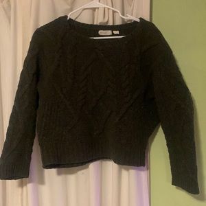 Dark green soft and warm crop sweater